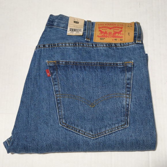 NWT Men's 40x 30 Levi's 501 Button Fly Medium Wash Jeans, MSRP: $79.50 Western - Picture 1 of 5